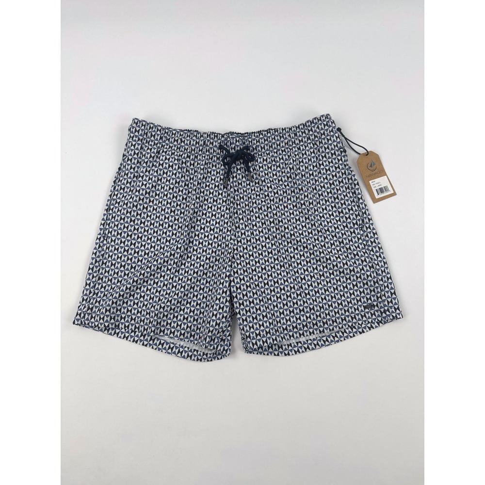 Harmonqlo Swim Trunks Blue Geometric Large New With Tags